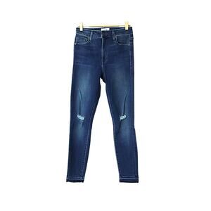 Bowery Crop Skinny Jeans with Distressed Knees - Alanis - 27